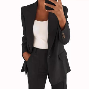 ✨ Women's 2-Piece Office Set – Chic Blazer & Trousers | Ensemble 2 pièces femme – Blazer chic et pantalon