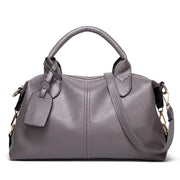 Women's Flannel Boston Bag – Business Tote with Chain Detail & Drawstring