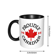 Proudly Canadian Maple Leaf & Flag Mug - Ceramic Coffee Cup Gift