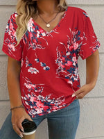 Load image into Gallery viewer, Floral V-Neck Tee / T-shirt à col en V motif floral
