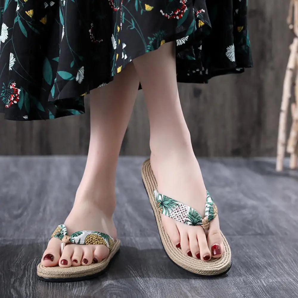 Women’s Floral Beach Flip Flops Anti-Slip Sandals