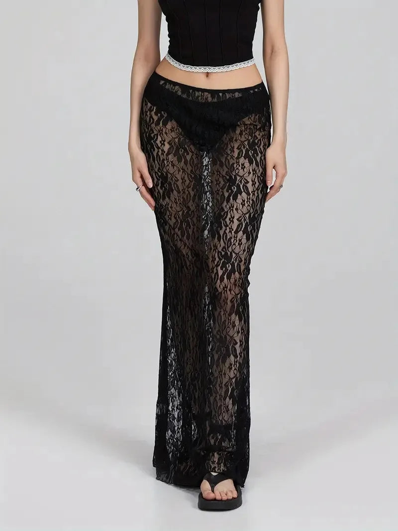 Women's High Waist Sleeveless Lace Swim Cover-Up | OWNLUXE