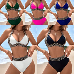 2025 New Swimsuit for Women with Waist Slim Fit Quick Dry European and American High-end Swimsuit for Women