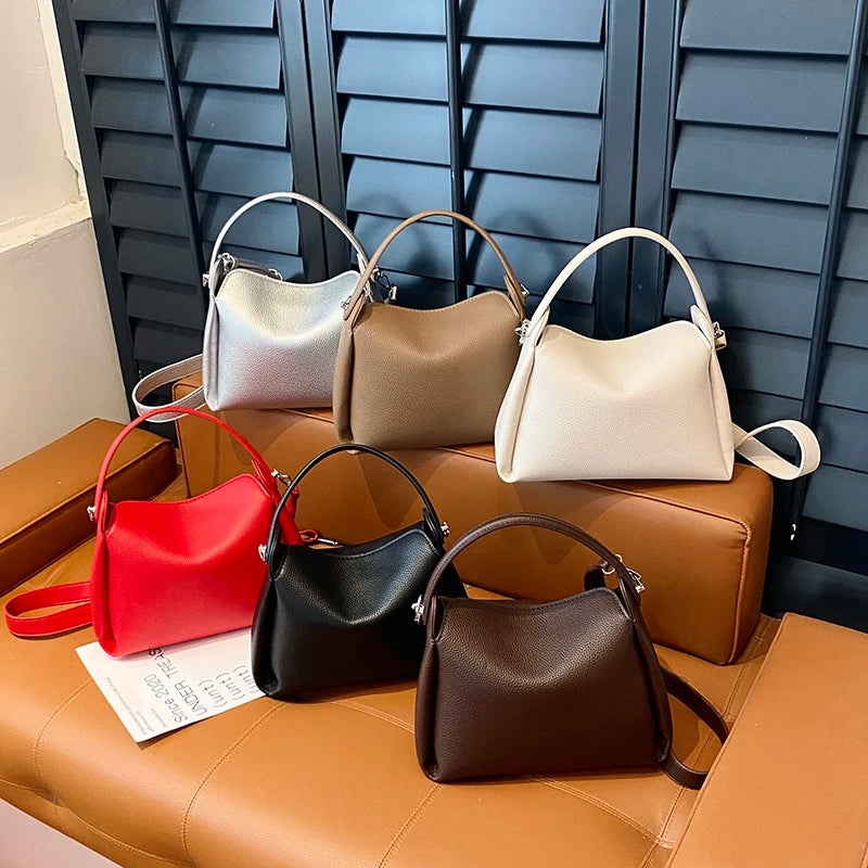 Leftside Small PU Leather Bucket Bag Shoulder Bags Short | OWNLUXE