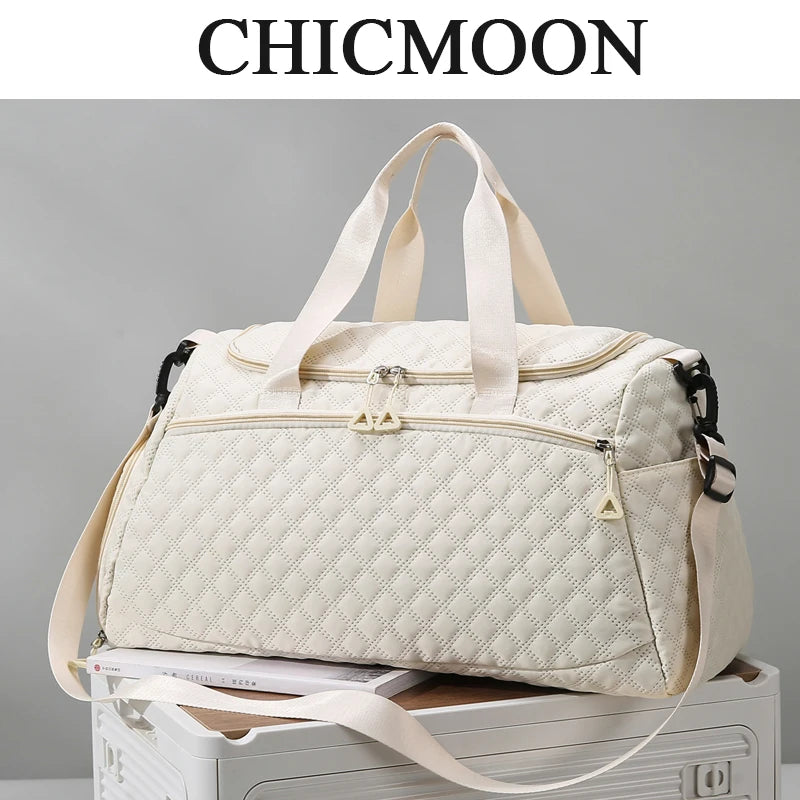 Oxford Diamond Lattice Travel Tote / Sac de Voyage Oxford à Motif Losange