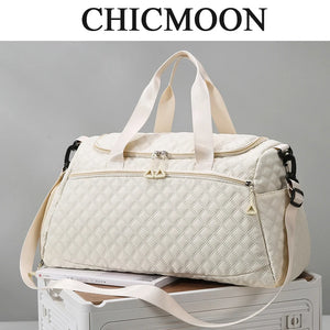 Oxford Diamond Lattice Travel Tote / Sac de Voyage Oxford à Motif Losange