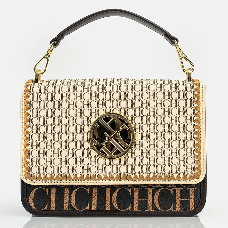 Letter Embossed Shoulder Bag - Luxury Party Handbag