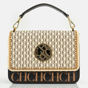 Letter Embossed Shoulder Bag - Luxury Party Handbag
