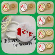 Canada Map Flag National Emblem Brooch - Lapel Pin Badge for Clothing & Official Use