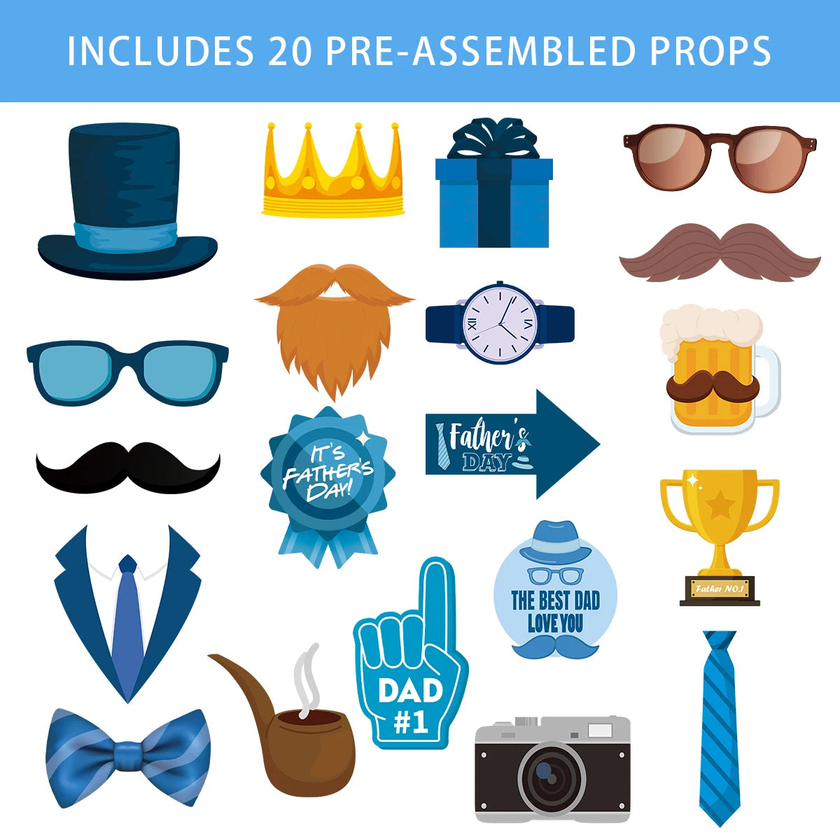 🎉 20-Piece Father’s Day Party Set | Ensemble fête des Pères 20 pièces