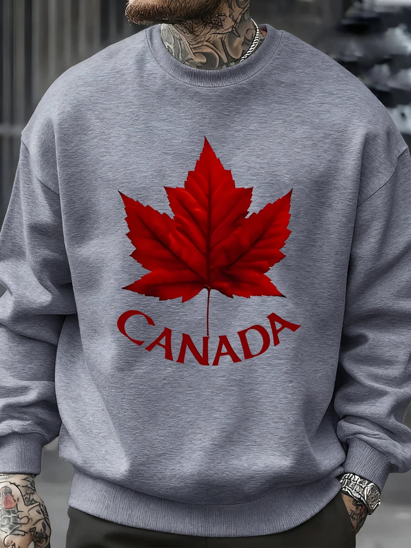 Canada Maple Leaf Fleece Pullover Sweatshirt – Unisex Oversized Casual Top | OWNLUXE