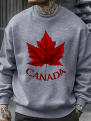 Canada Maple Leaf Fleece Pullover Sweatshirt – Unisex Oversized Casual Top | OWNLUXE