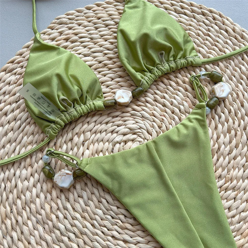 Halter Mini Thong Bikini Set | OWNLUXE