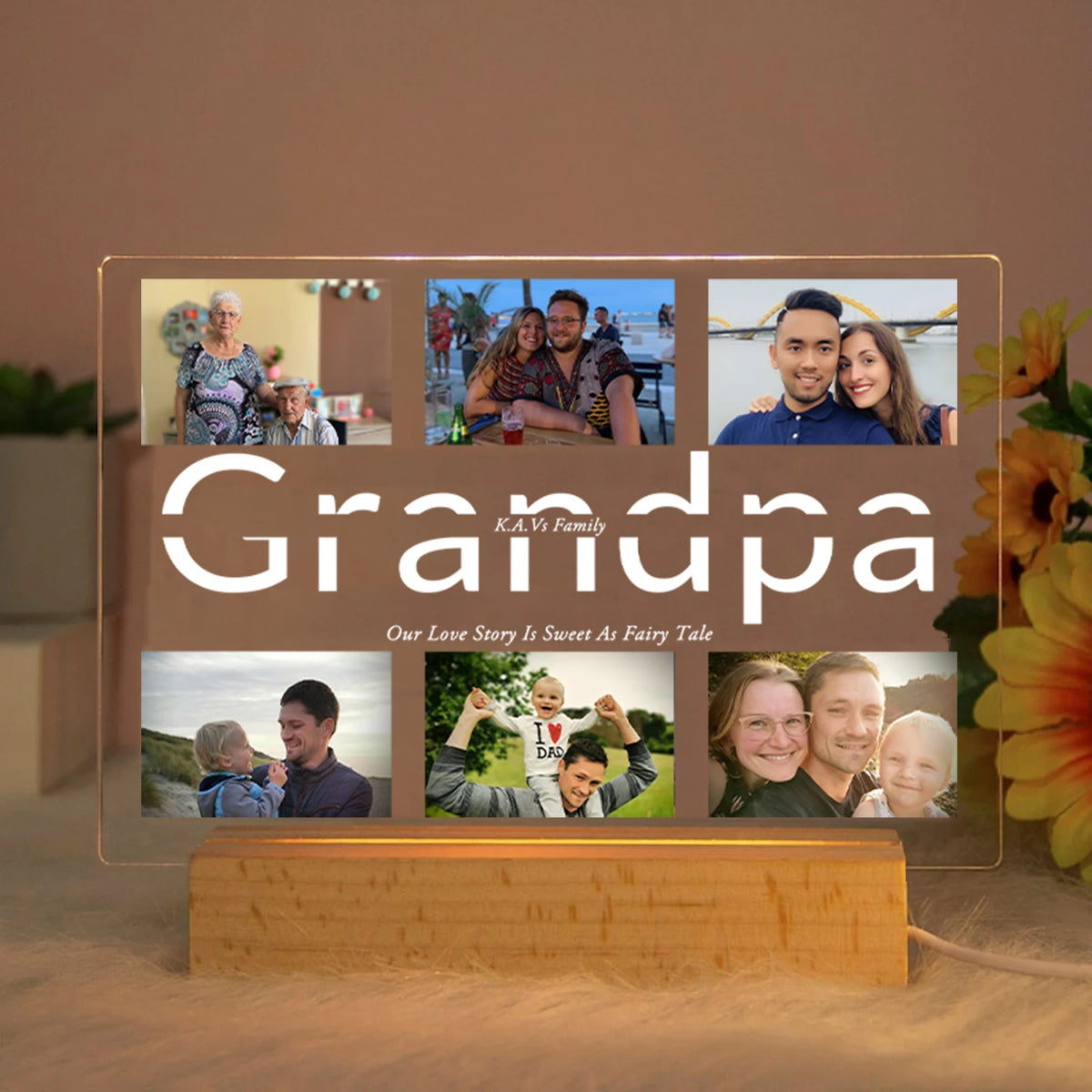 Custom Acrylic Lamp Personalized Photo Text Bedroom | OWNLUXE