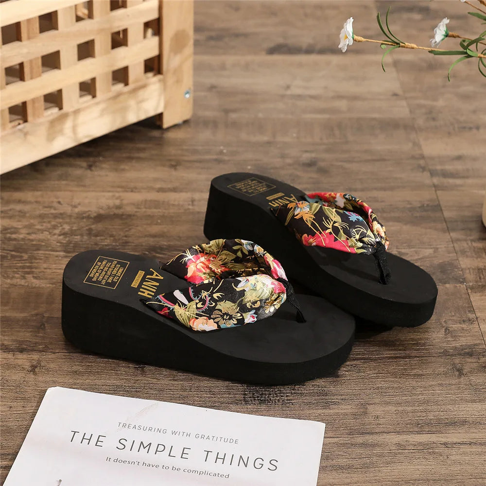 Women’s Wedge Cork Slide Slippers – Lightweight Summer Lift