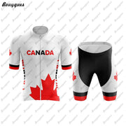 Canada Men Triathlon Short Sleeve Cycling Jersey Sets Pants | OWNLUXE