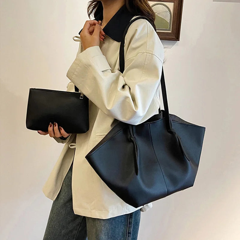 Large Capacity PU Leather Composite Bag Set - 2-in-1 Shoulder Handbag | OWNLUXE