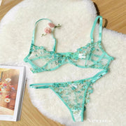 Soutien-Gorge Brodé Dentelle Femme Ultra Mince Transparent Sans Rembourrage Armature Push Up Doux Lingerie Séduisante 32-38