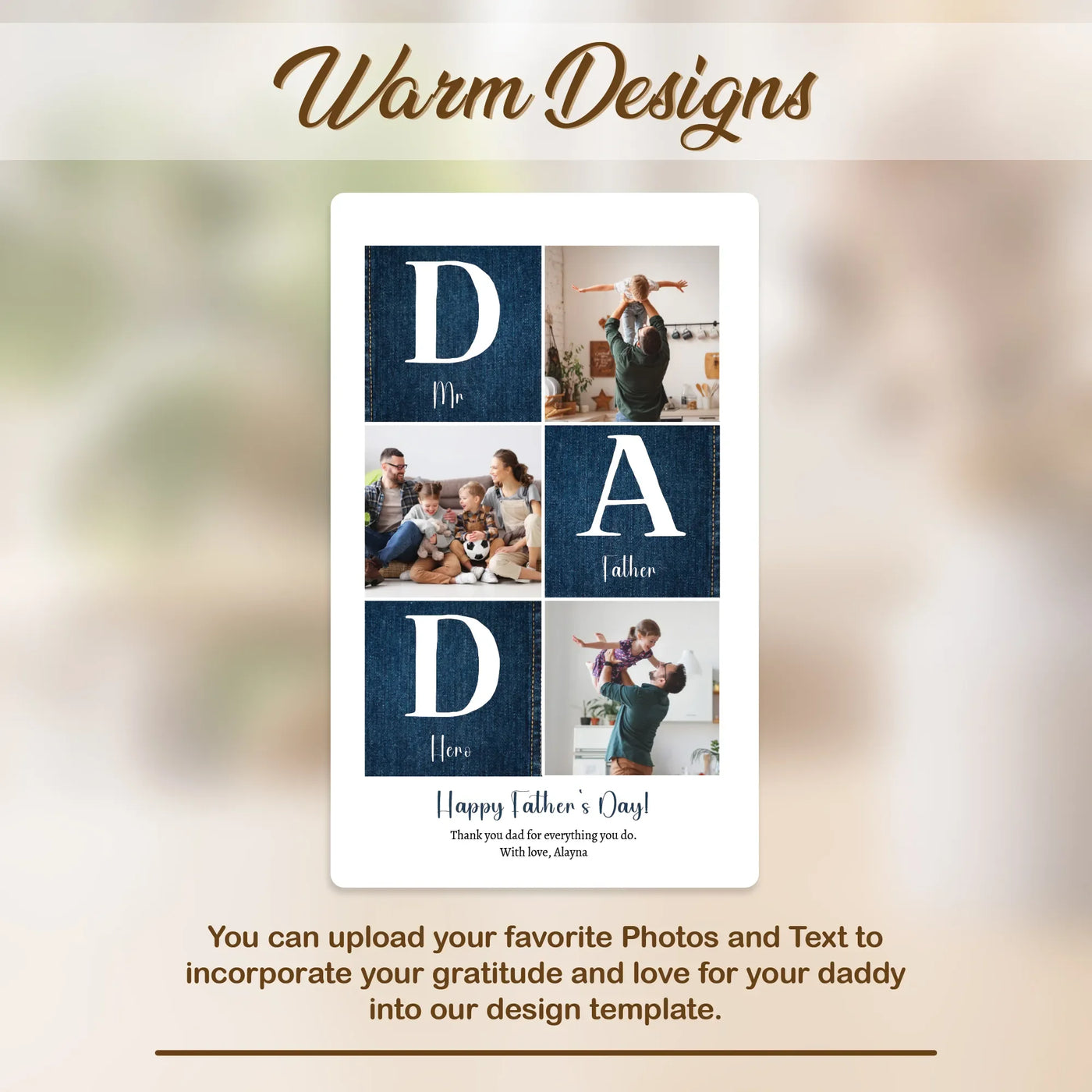 Father’s Day Acrylic Photo Frame – Clear Modern Keepsake