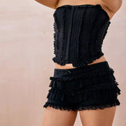 Women’s Ruffled Lace Shorts – High-Waisted Summer Style