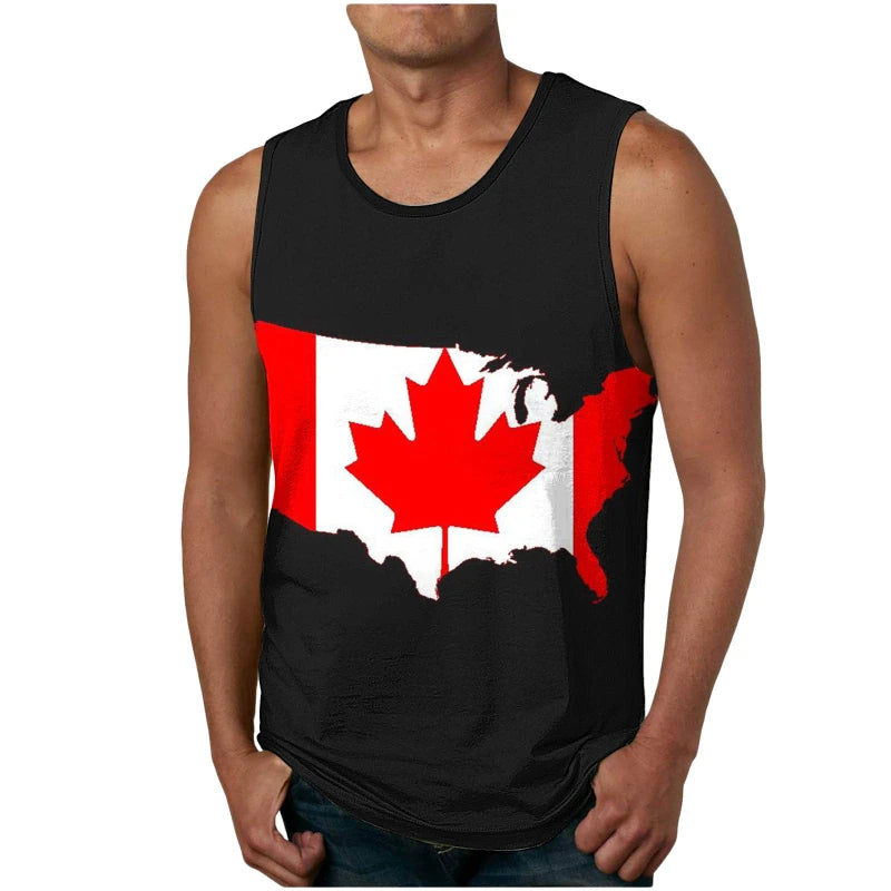Canada Flag 3D Gym Tank Top – Quick-Dry Fitness Vest