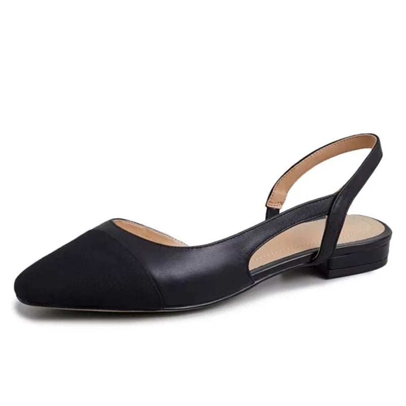 Women's Low-Heel Square-Toe Slingback Pumps | OWNLUXE