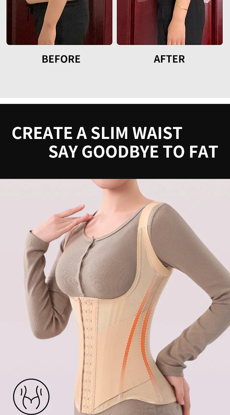 U-Shaped Waist Trainer Tank Top Shapewear with Steel Bones
