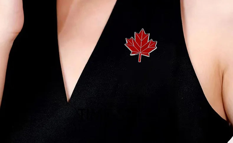 Canadian Maple Leaf Flag Brooch – Enamel Alloy Chest Pin & Clothing Accessory | OWNLUXE