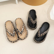 Women’s Cloud Flip Flops – Leopard Thick-Soled Sandals