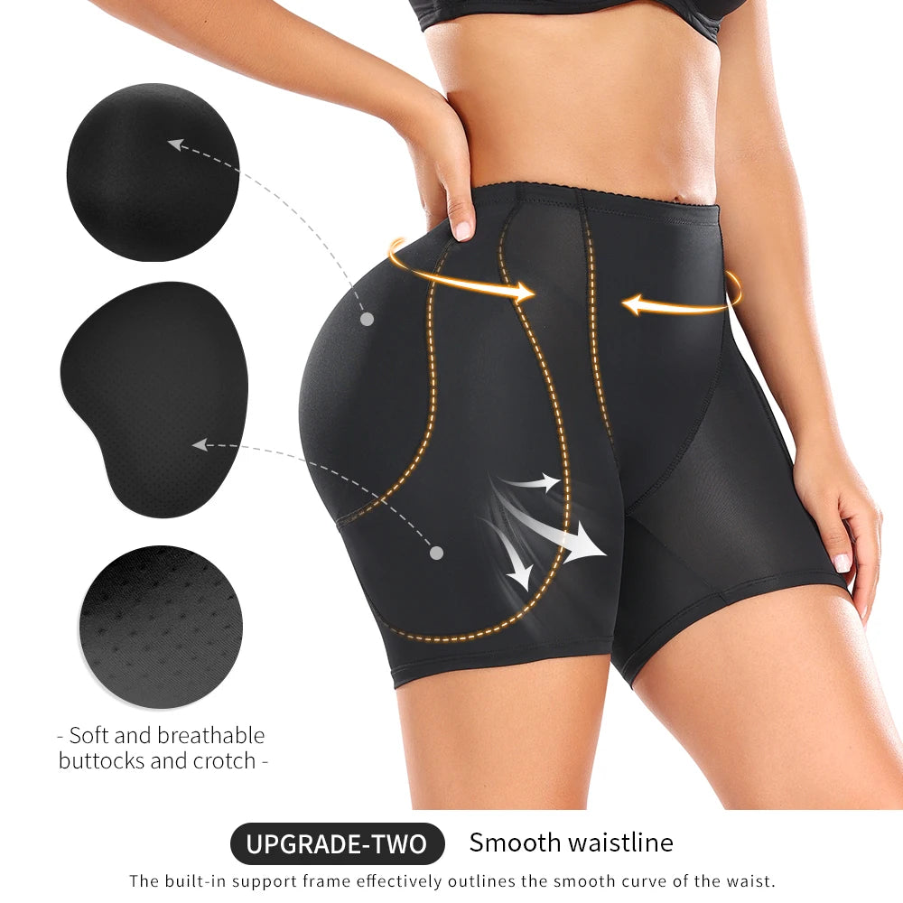 Padded Butt Lifter Shapewear Shorts - 4 Removable Pads Hip Enhancer | OWNLUXE