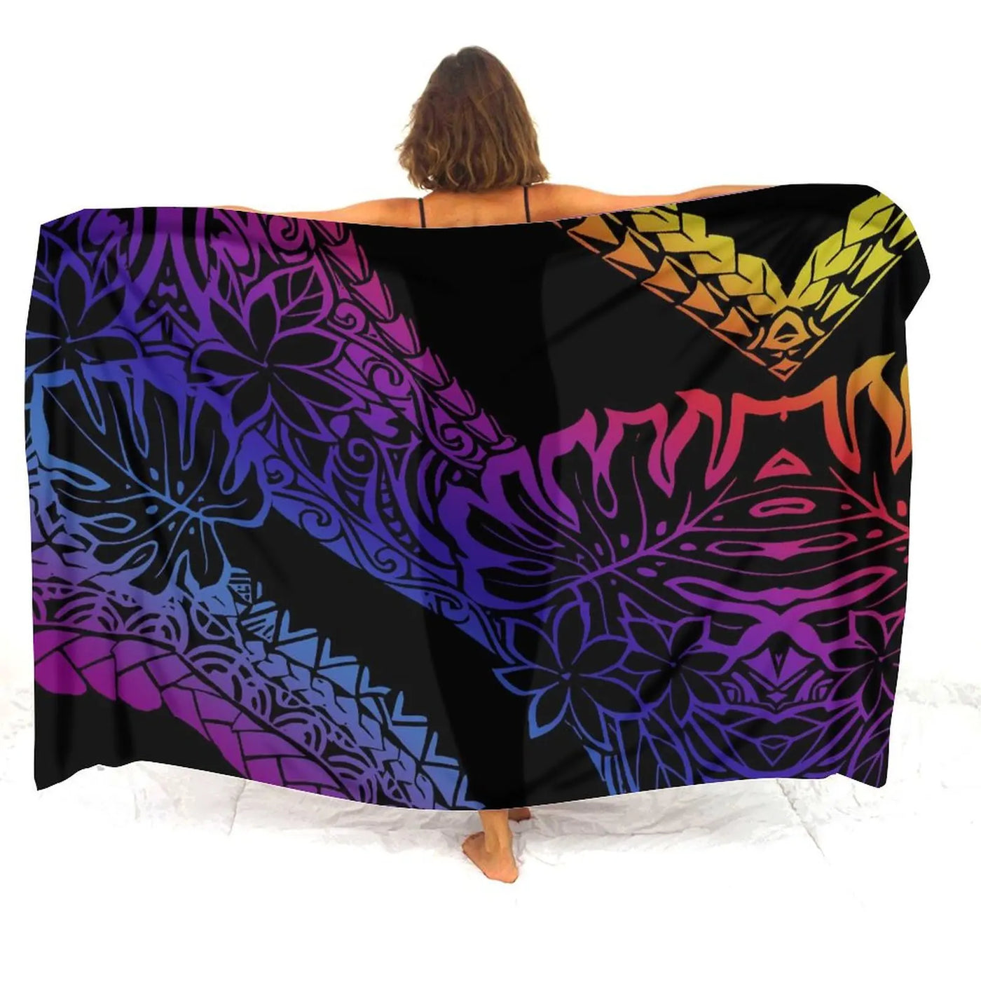 Hibiscus-Print Polynesian Sarong | OWNLUXE