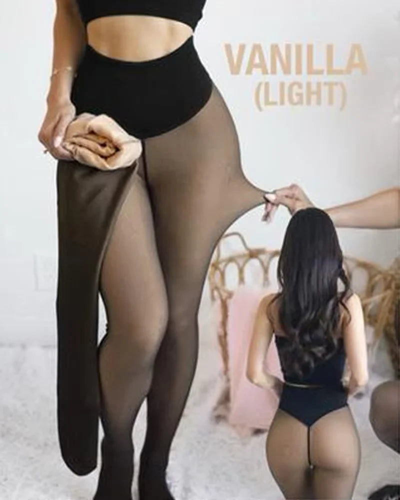 Fleece-Lined Thermal Compression Sheer Leggings | OWNLUXE