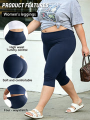 Extended-Size High-Waist Tummy-Control Yoga Leggings | OWNLUXE
