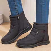 Winter Ankle Snow Boots - Women's Plush-Lined Zip Boots