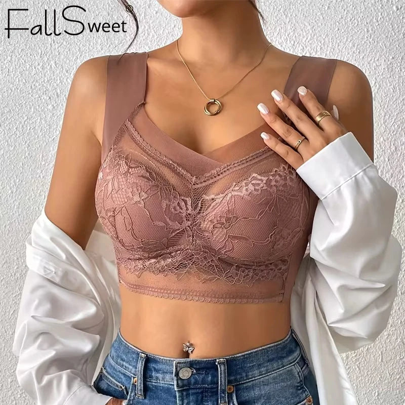 Women's Push-Up Lace Plus-Size Bra (Brown) | OWNLUXE