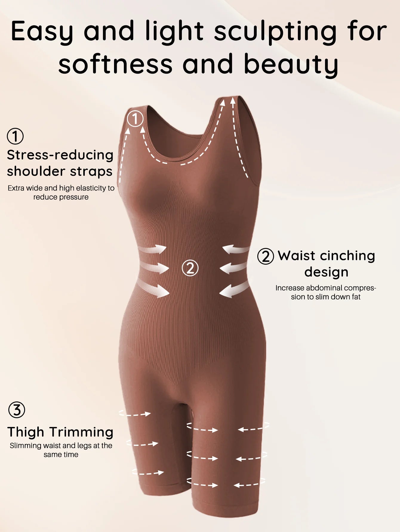 Firm Control Shaping Bodysuit – Wire‑Free, Cupless Shapewear