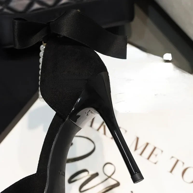 Women's High-Heel Pointed-Toe Pumps (Black) | OWNLUXE