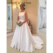 Extended-Size Satin Sleeveless A-Line Dress | OWNLUXE