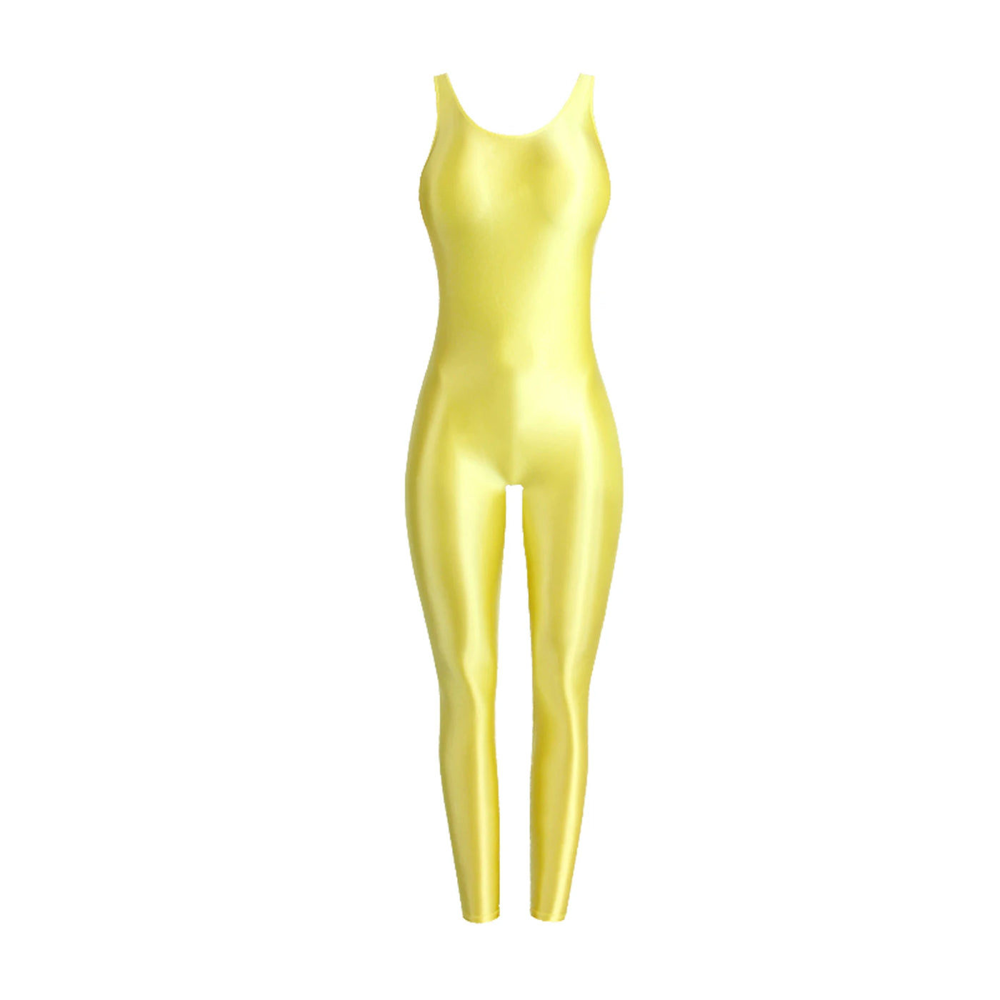 Faux Leather Shaping Jumpsuit - Sleeveless Body Sculpting One-Piece