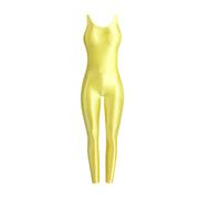 Faux Leather Shaping Jumpsuit - Sleeveless Body Sculpting One-Piece