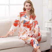 Two-Piece Satin Pajama Set (Pink Purple) – Shop at OWNLUXE