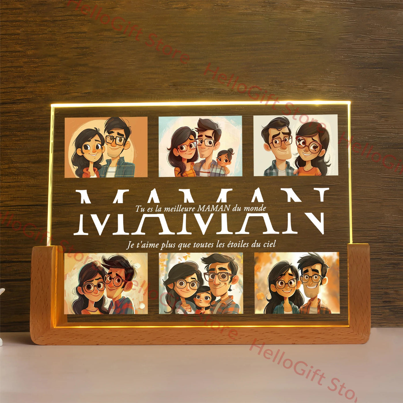Personalized 3D Acrylic LED Night Light — Custom Name Gift for Family | OWNLUXE