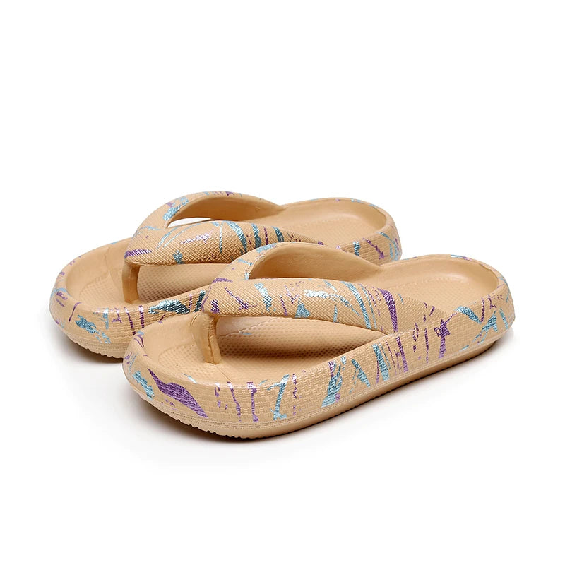 Women’s Cloud Flip Flops – Leopard Thick-Soled Sandals