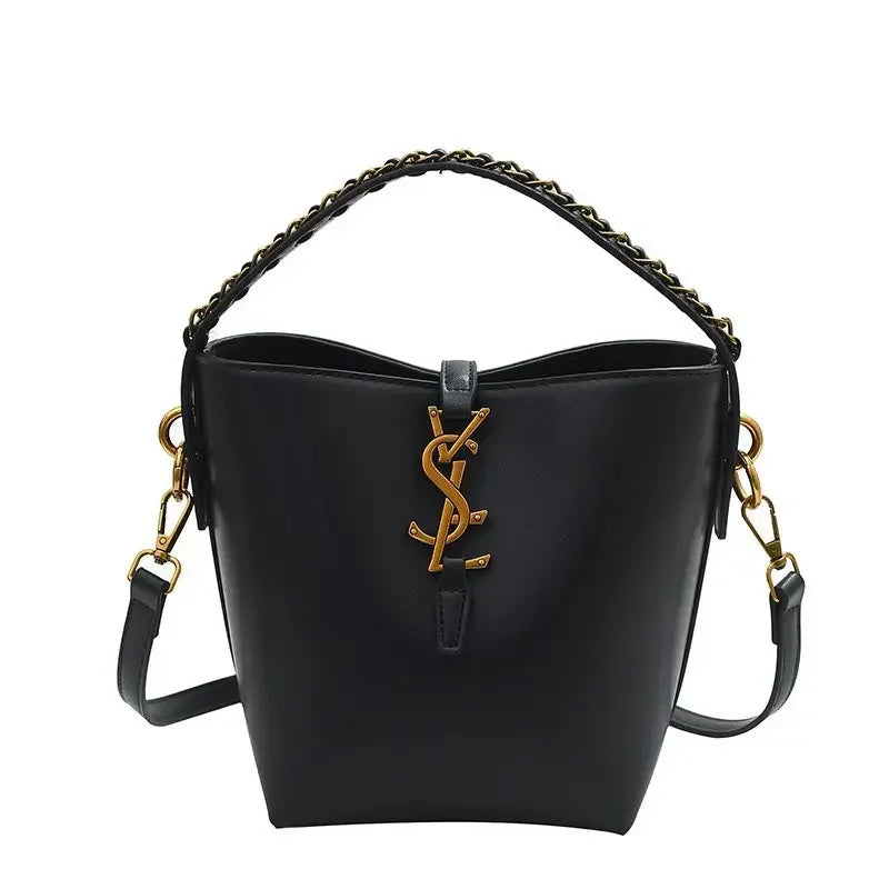 PU Leather Bucket Bag (Kaqise) | OWNLUXE