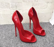 High-Heel Leather High Heels (Red Style 2) | OWNLUXE
