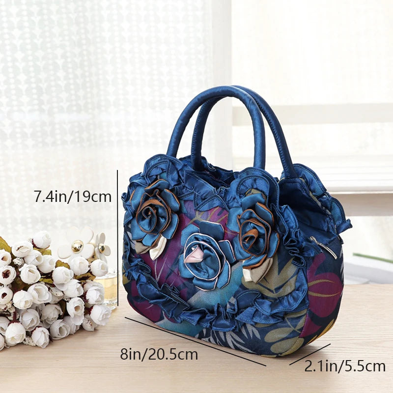 Floral Polyester Fashion Clutch – Unisex Zipper Bag for Parties & Daily Use