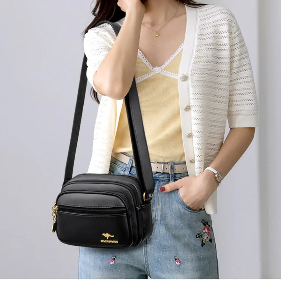 Leather Pocket Messenger Bag | OWNLUXE