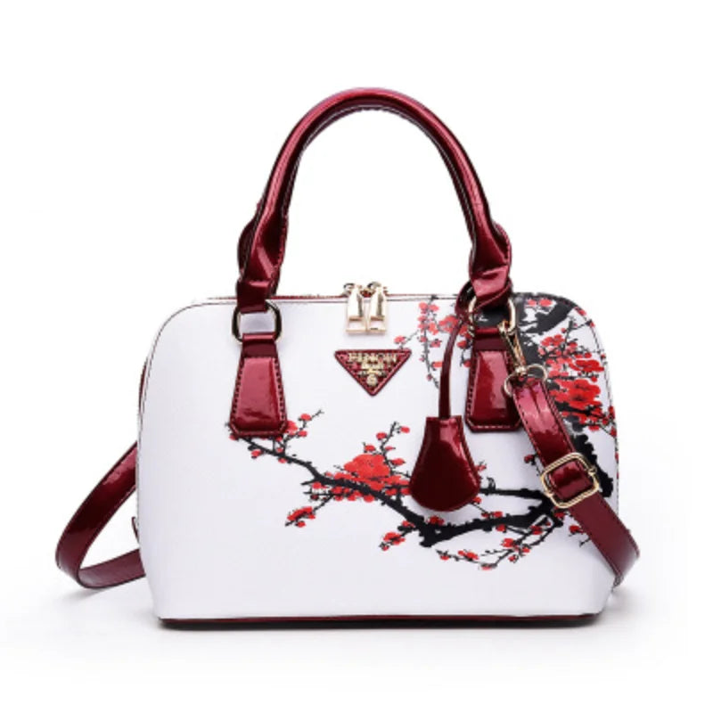 Fashion Elegant Shell Bag – Women's Flower Printing Tote Shoulder Crossbody
