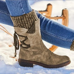 Load image into Gallery viewer, Women’s Mid-Calf Martin Winter Snow Boots with Heel
