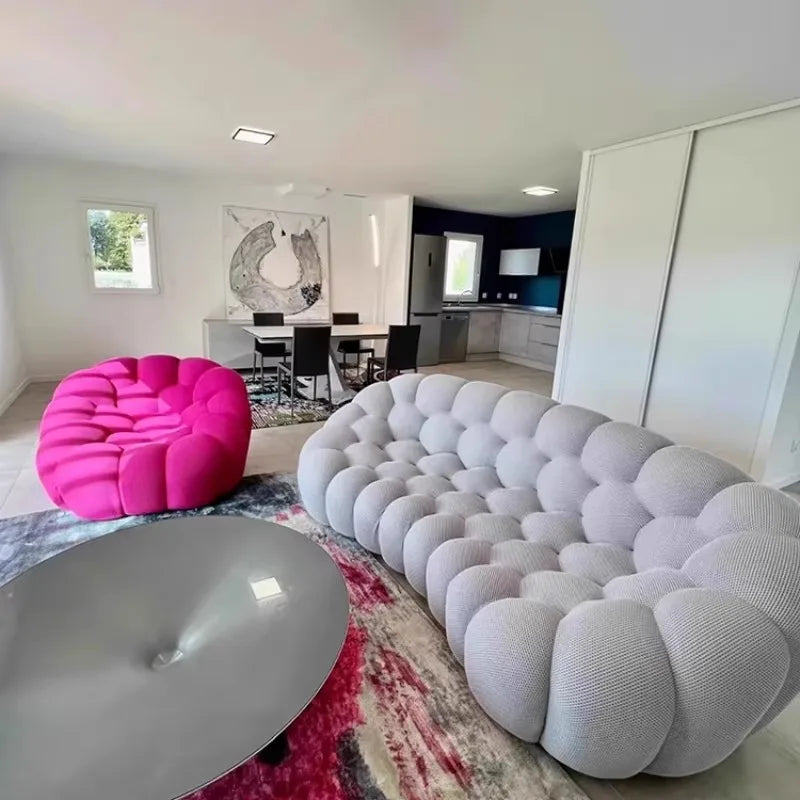 Minimalist U-Shaped Sofa with 3D Fabric All-Season Comfort